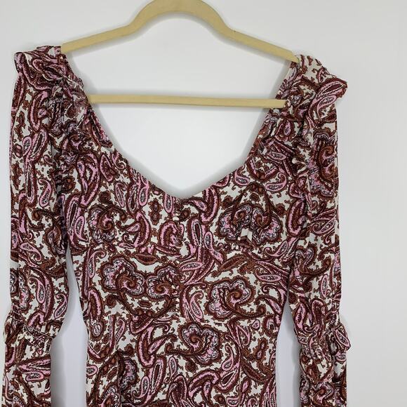 For the Love of Lemons Paisley Pink Mini Dress Womens X-Small - Picture 5 of 16
